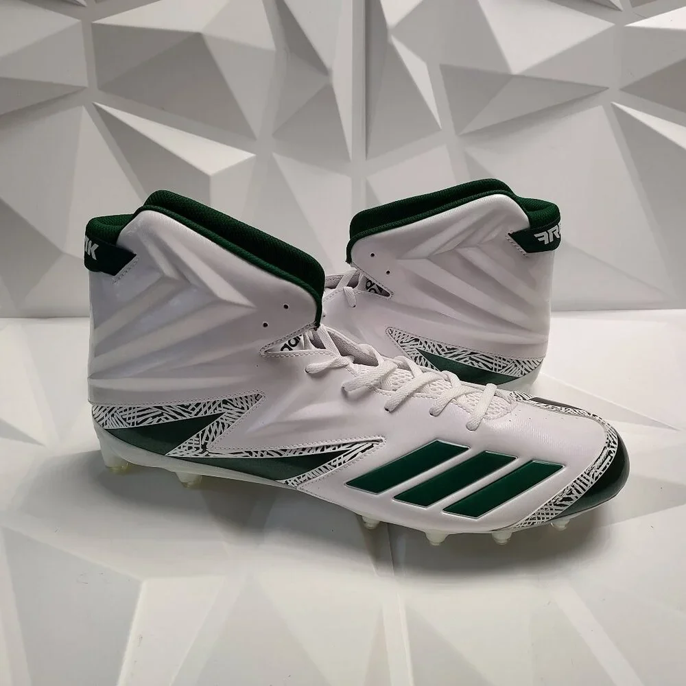 Adidas Mens Football Cleats 18 White Green Shoe Lacrosse Freak X Carbon High - Picture 12 of 15
